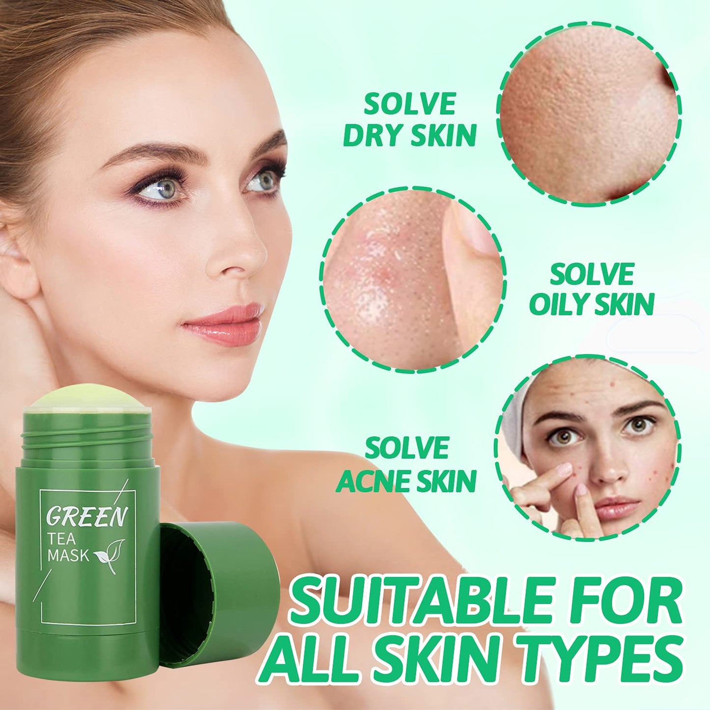 MASK AU THE VERT EN STICK Nettoyage Profond et Hydratation Équilibré