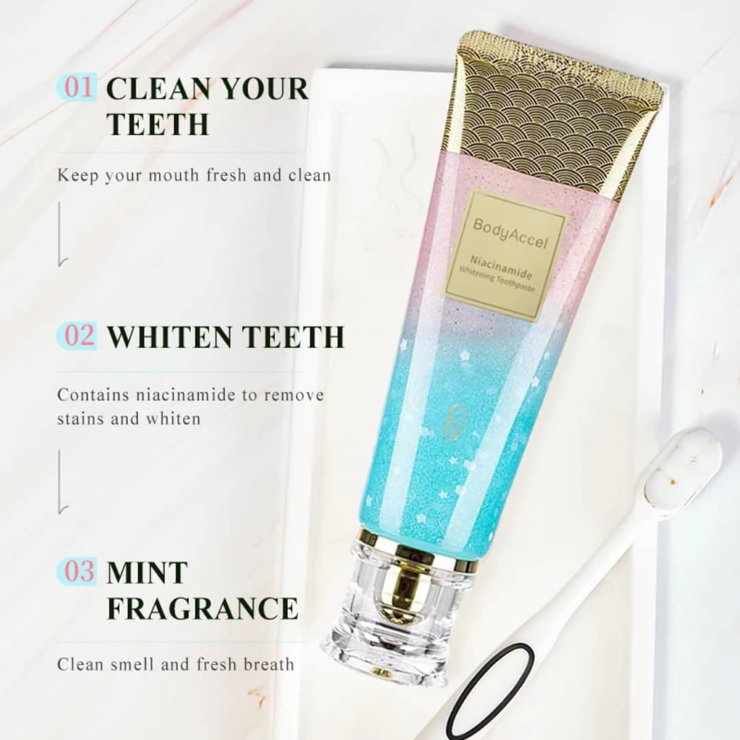 YECUCE DENTIFRICE BLANCHISSANT à la Niacinamide – Sourire Éclatant & Fraîcheur Mentholée